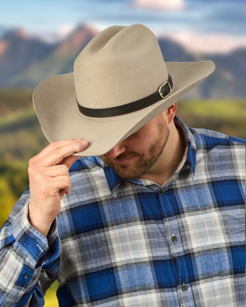Roper Cowboy Hat Grey 100% Wool Felt - Etsy