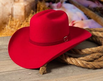 56810Chapeau de cow-boy/de cow-girl rouge