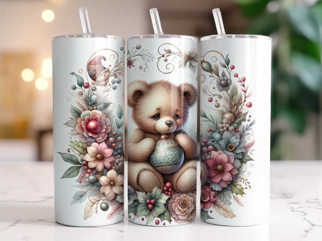 Teddy Bear Tumbler Wrap Sublimation Design Digital Download PNG Bear ...