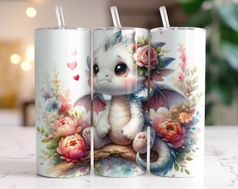 Dragon Tumbler Wrap, Sublimation Design digitaler Download PNG Fantasy Dragon Design 20 Unzen Skinny Tumbler Wrap
