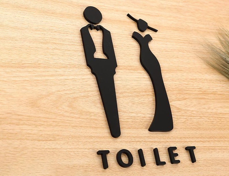 WC Sign Toilet Sign Restroom Sign Toilet Door Sign Toilet Etsy