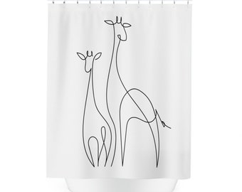 Giraffe Shower Curtain Decor Bathroom Decor Giraffes Shower Curtain abstract line art Shower curtain for Bath Room