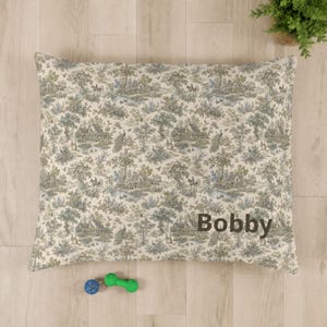 Designer Toile Pet Bed Dog Pillow | EllirooSC