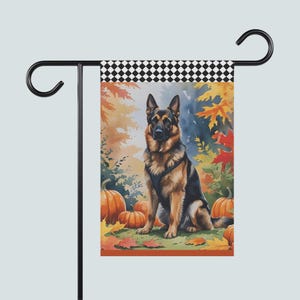 German Shepherd Garden Flag | Custom Shepherd Garden Flag | Fall Garden Decor |  Gift for German Shepherd Owner | EllirooSC