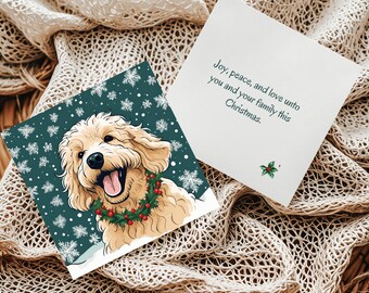 Golden Doodle Christmas Card | Christmas Doodle Dog | Labradoodle Card | EllirooSC
