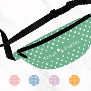 Fanny Pack Dog Treat Bag for Dog Walking Bag for Dog Waste and Training Treat Bag Dog Walkers Polka Dot Print Fanny Pack | EllirooSC