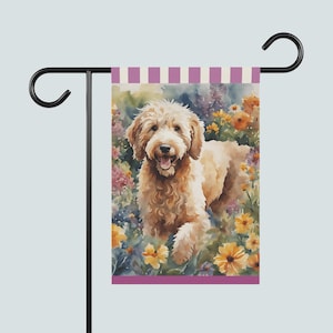 Labradoodle Garden Flag: Custom Dog Birthday Gift (12&#39;&#39; × 18&#39;&#39;)