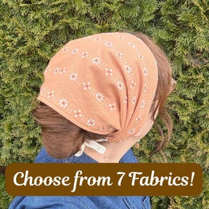 Woven Cotton Headcoverings: 8" and 10" Partial Head Wrap, Headband, Headscarf, Headwrap, Prayer Covering, Christian Head Covering