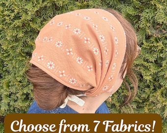Woven Cotton Headcoverings: 8" and 10" Partial Head Wrap, Headband, Headscarf, Headwrap, Prayer Covering, Christian Head Covering