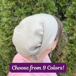 Linen Full Coverage Headcoverings: Solid Color Snood, Headwrap, Tichel, Headscarf, Prayer Covering, Christian Head Covering