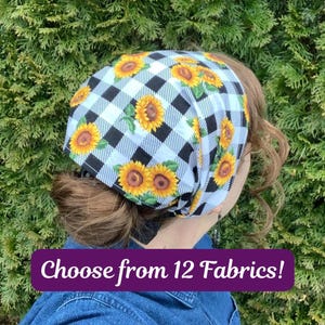 Gingham / Plaid / Boho / Patchwork Cottons: 8" and 10" Partial Headcoverings, Headwraps, Headscarf, Tichel, Head Covering