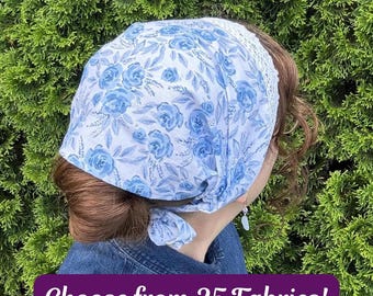 Cotton Florals & Lace - Partial Coverage Headcoverings, Tichel, Headwrap, Headscarf, Prayer Covering, Christian Head Covering