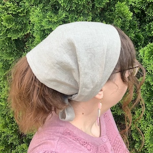 100% Linen Solids 9 - 9.5&quot; Medium Length Head Coverings, Headband, Headwrap, Headscarf, Tichel, Prayer Covering, Christian Headcovering