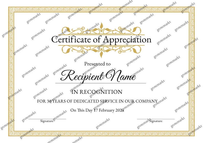 Editable Certificate of Appreciation, Printable Appreciation