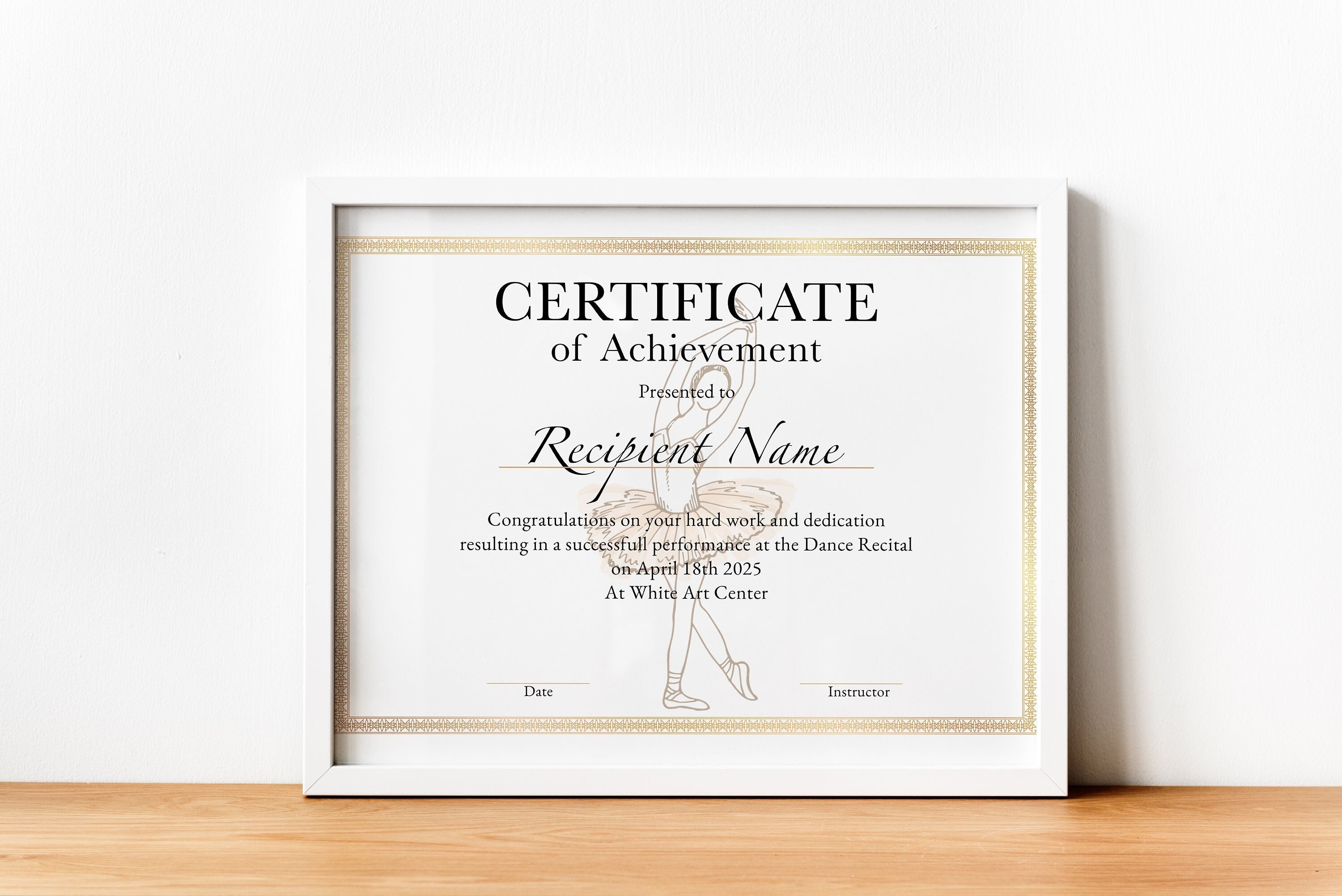 Editable Dance Team Certificate, Dancer Awards, Printable Ballet Award ...
