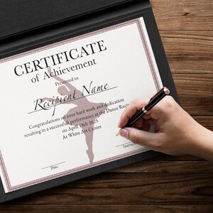 Editable Ballet Awards Certificate Template, Ballet Dancer Award ...
