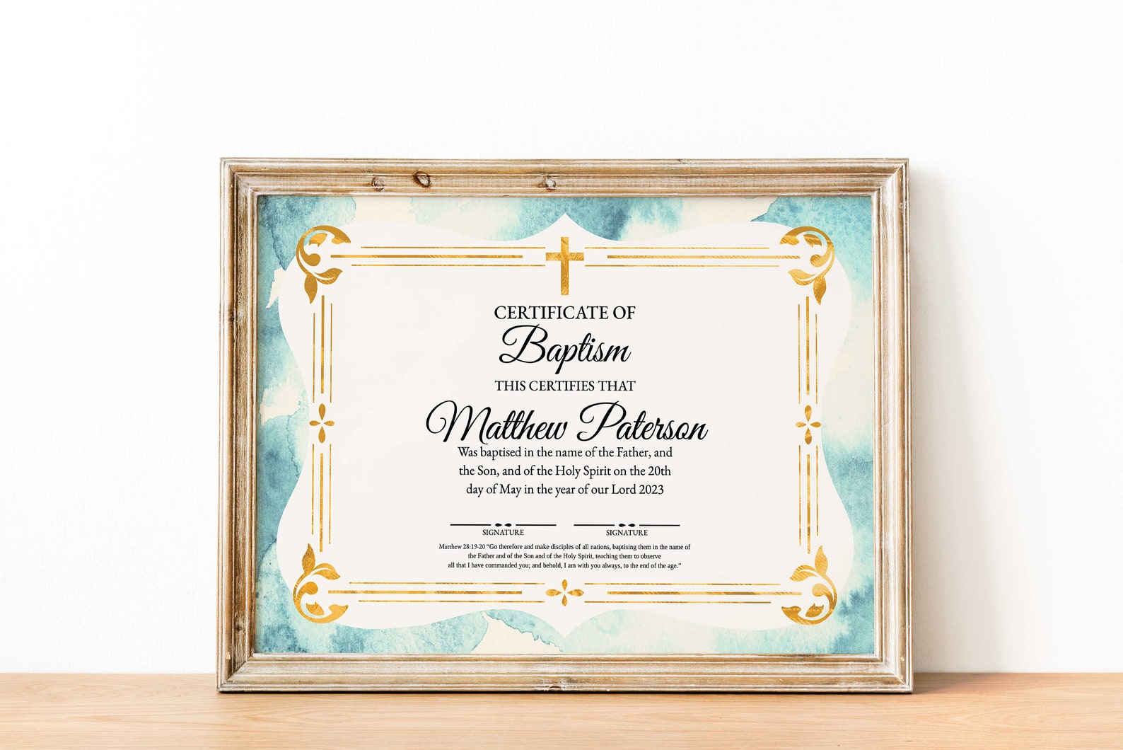 Editable Baptism Certificate Template, Christening Editable Download, DIY Certificate, Instant