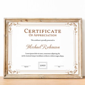 Certificate of appreciation template, Editable certificate of appreciation, Employee appreciation certificate, volunteer appreciation