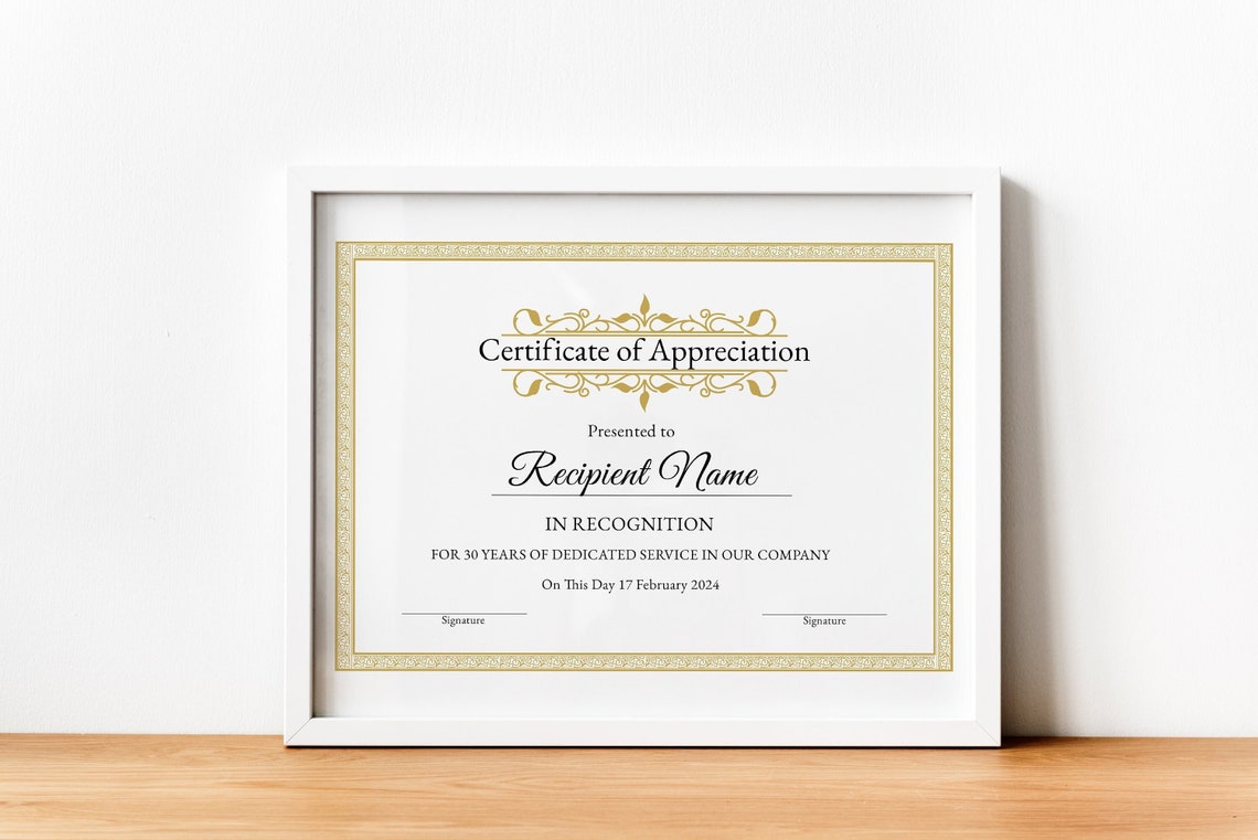 Editable Certificate of Appreciation, Printable Appreciation