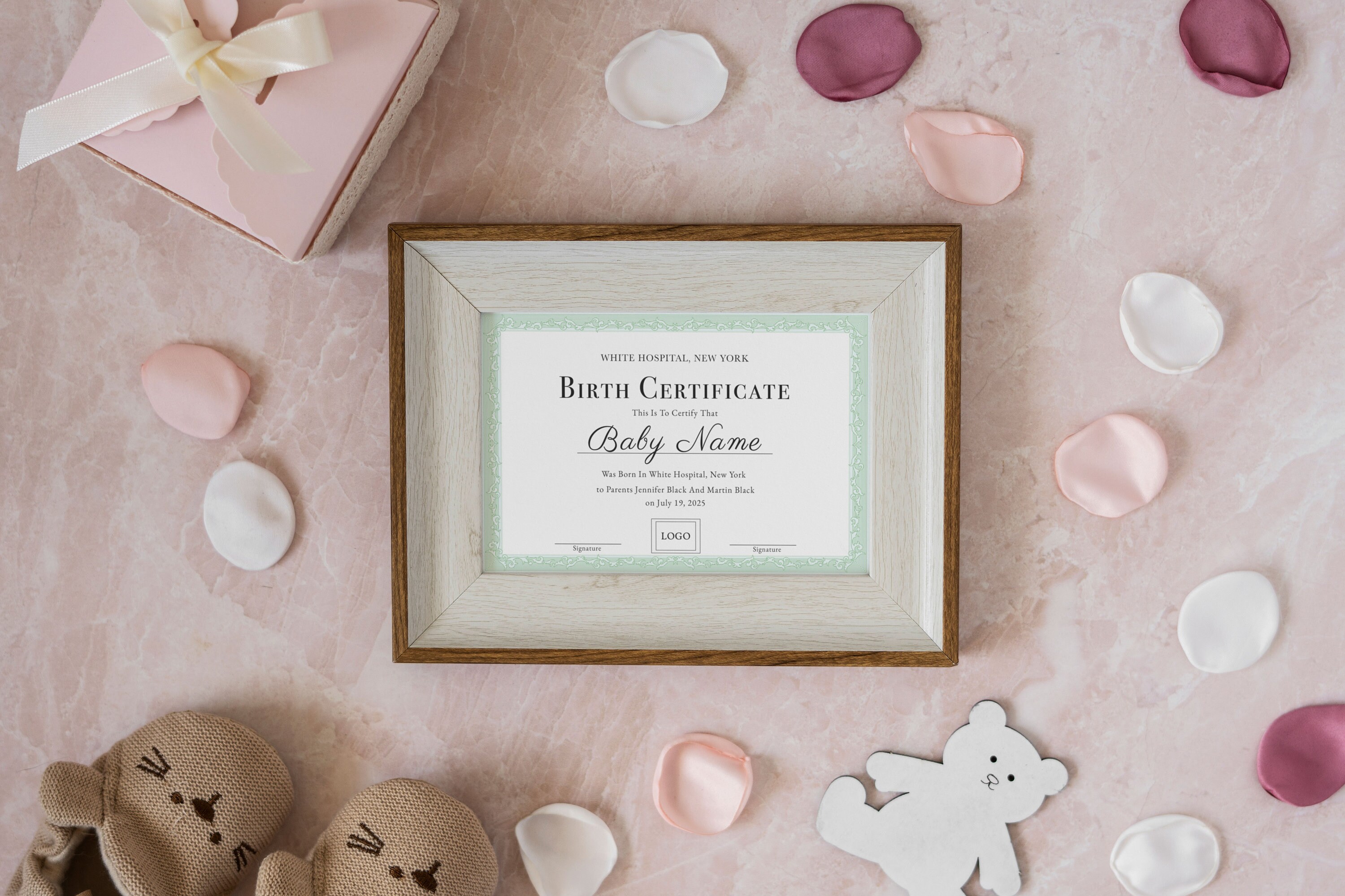 Birth Certificate Template, Printable Certificate of Birth, Maternity ...