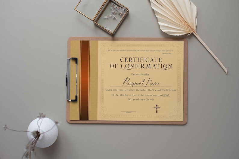 Editable Confirmation Certificate Template, Printable Certificate of ...