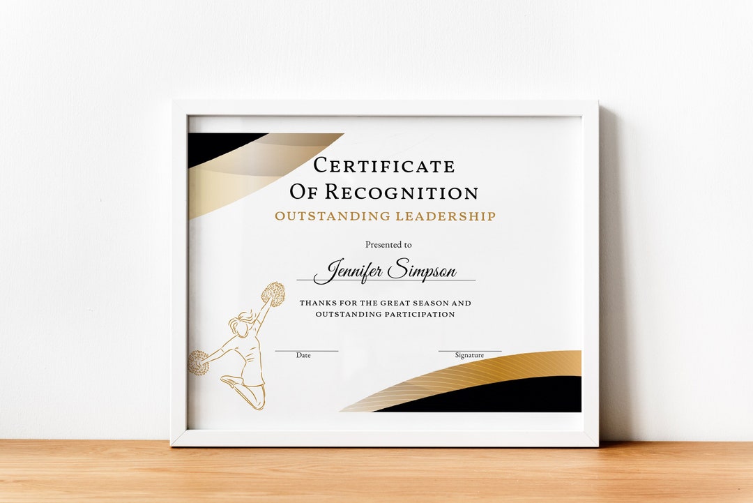 Editable Cheerleading Certificate Cheer Squad Awards - Etsy