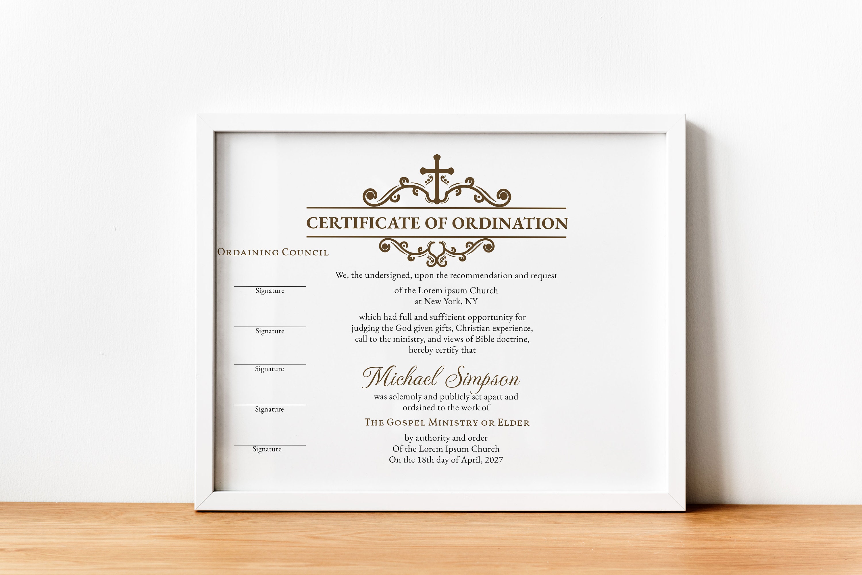Editable Ordination Application Form Editable Ordination Certificate Template, Printable Certificate of ...
