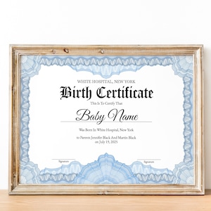 Modello di certificato di nascita, certificato di nascita stampabile, certificato regalo per bambino, certificato di nascita per ospedale di maternità, certificato di neonato