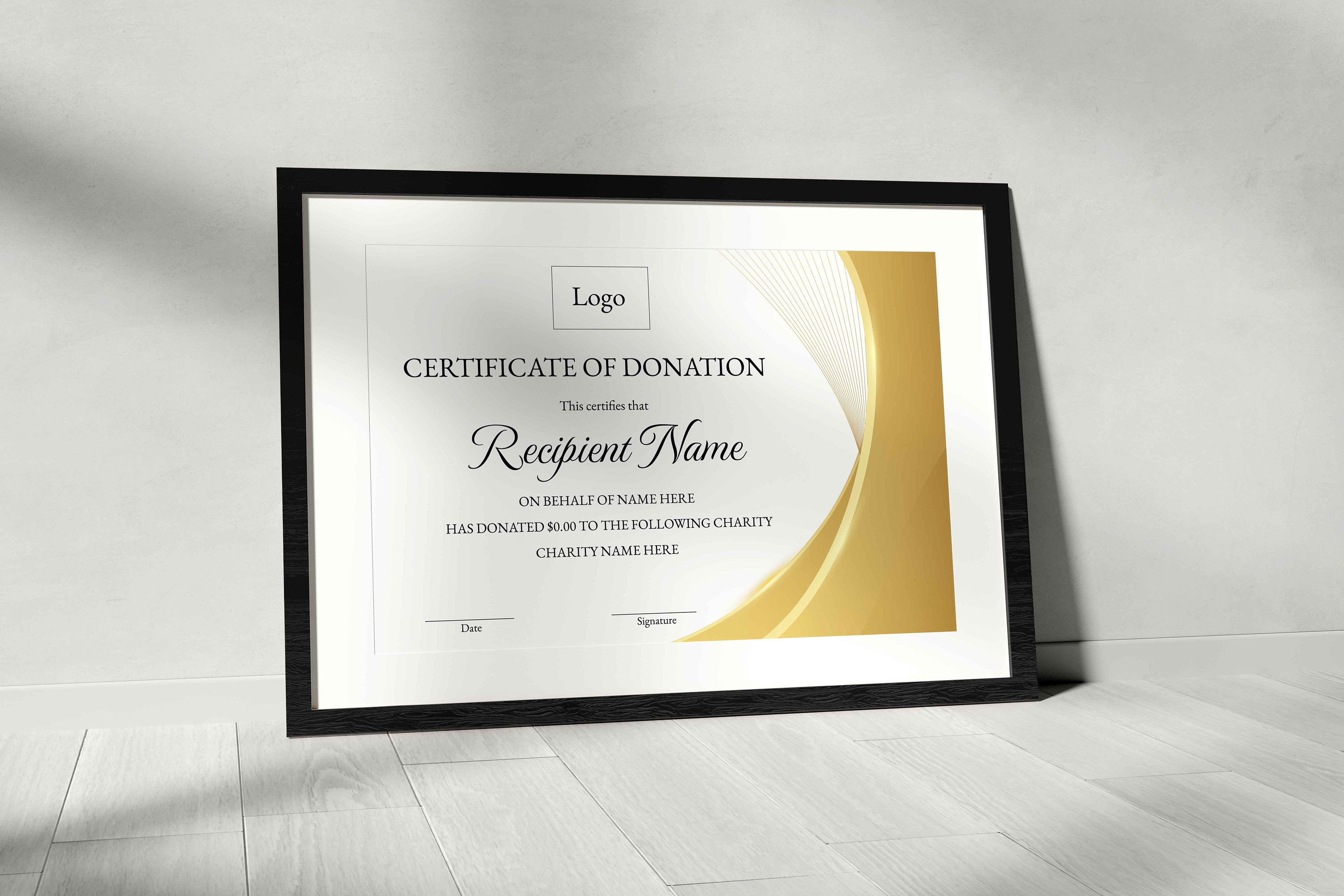 Editable Certificate of Donation Template Printable Charity - Etsy