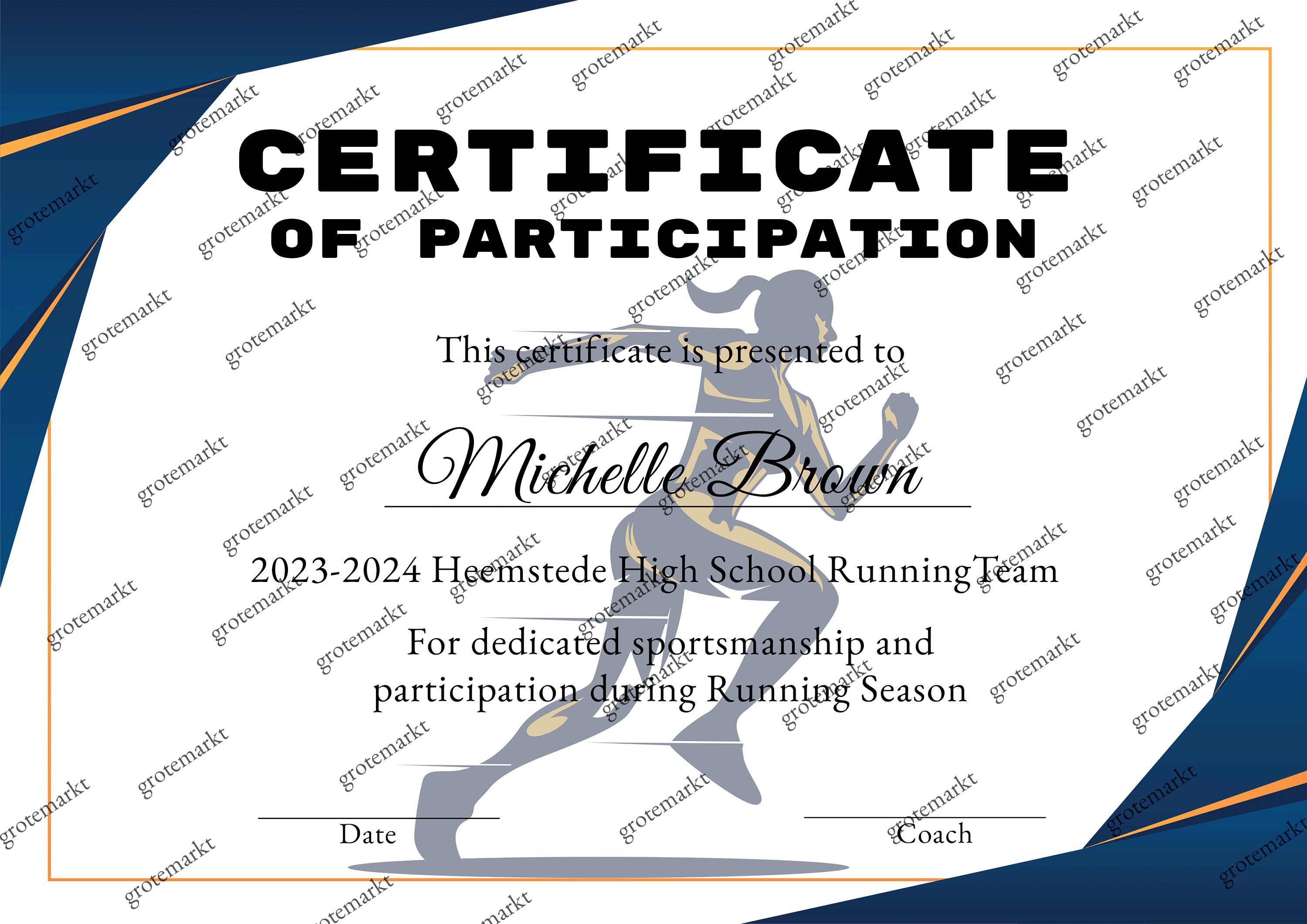 Editable Cross Country Certificate Running Certificate Track and Editable Cross Country Certificate Running Certificate Track and