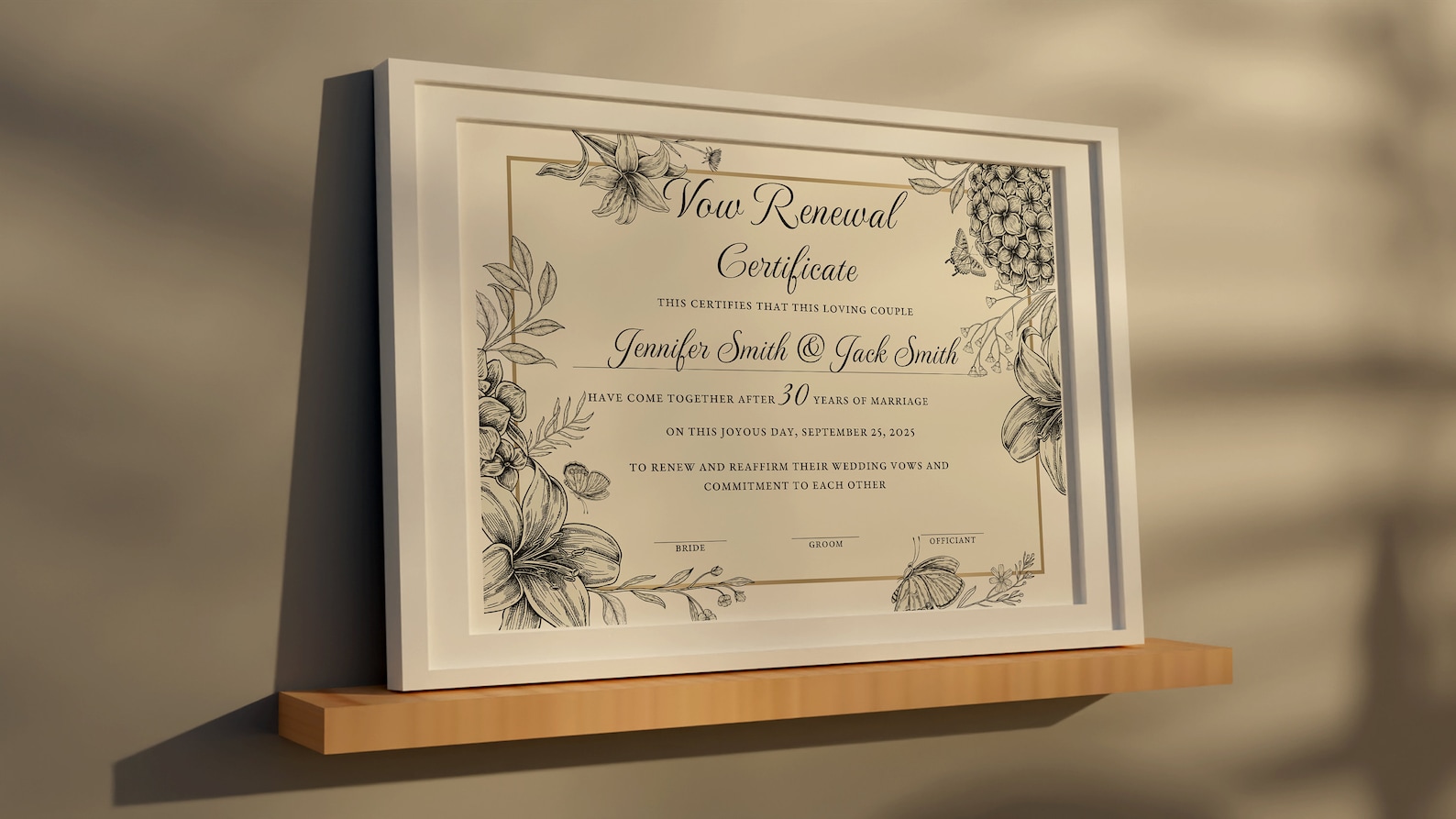 Vows Renewal Certificate, Editable Vows Template, Wedding Vow Template ...