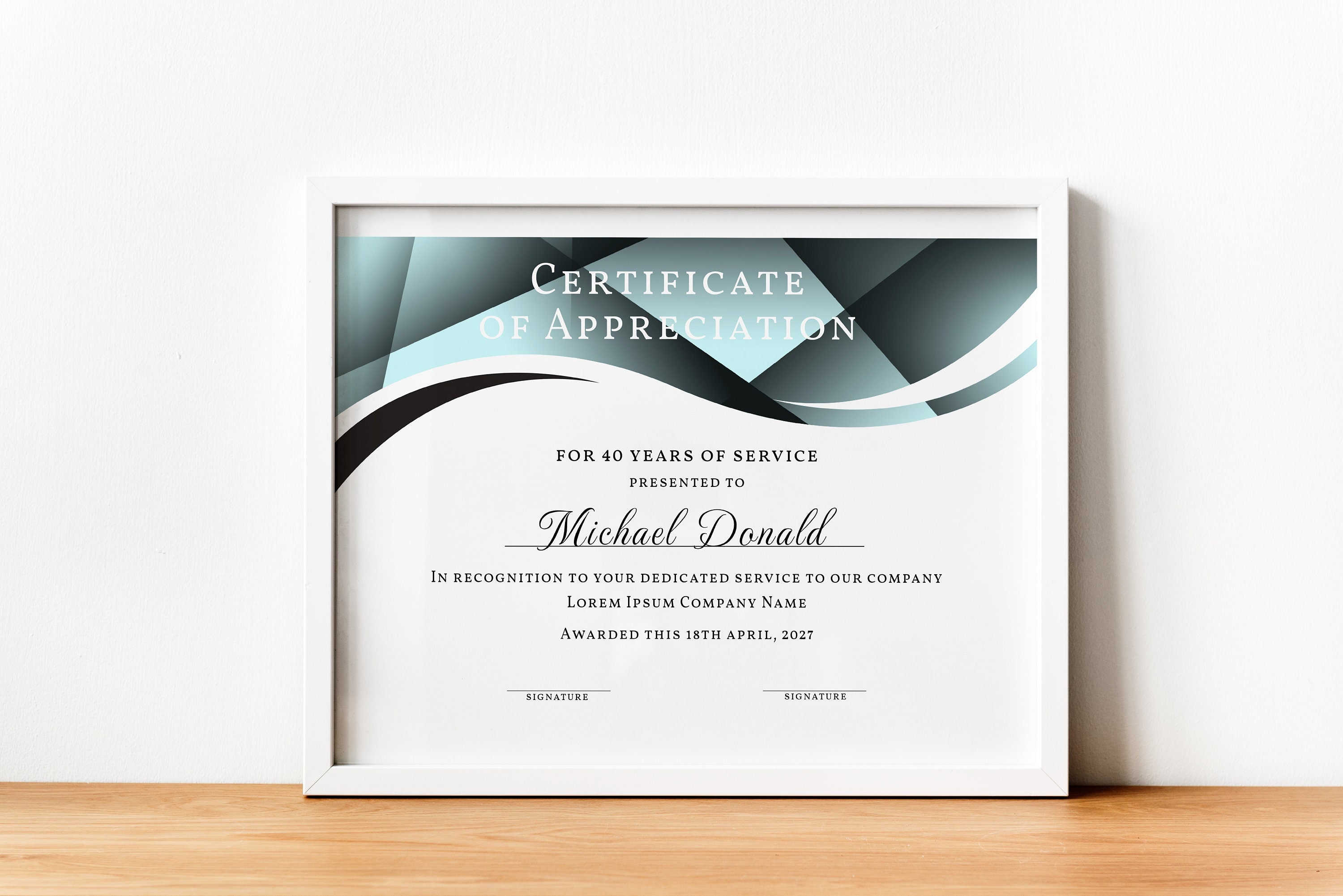 Editable Years of Service Certificate of Appreciation Template, Elegant ...
