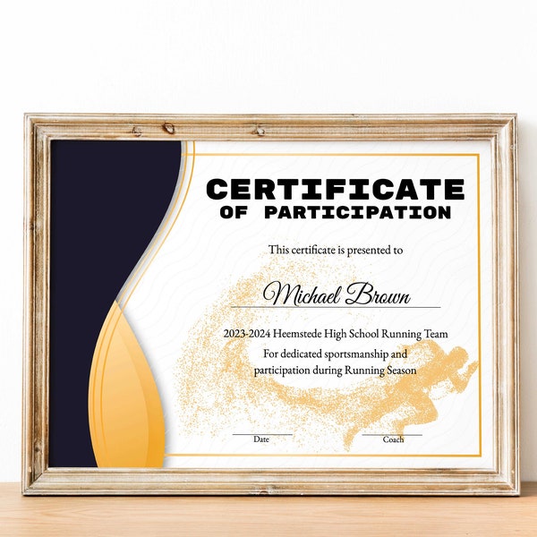 EDITABLE Cross Country Award Certificates, INSTANT DOWNLOAD, Track Awards, School Running Team Party Printable, Sports Runner Certificates