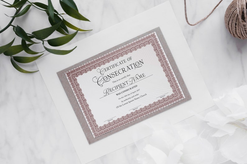 Editable Certificate of Consecration Template, Printable Consecration ...
