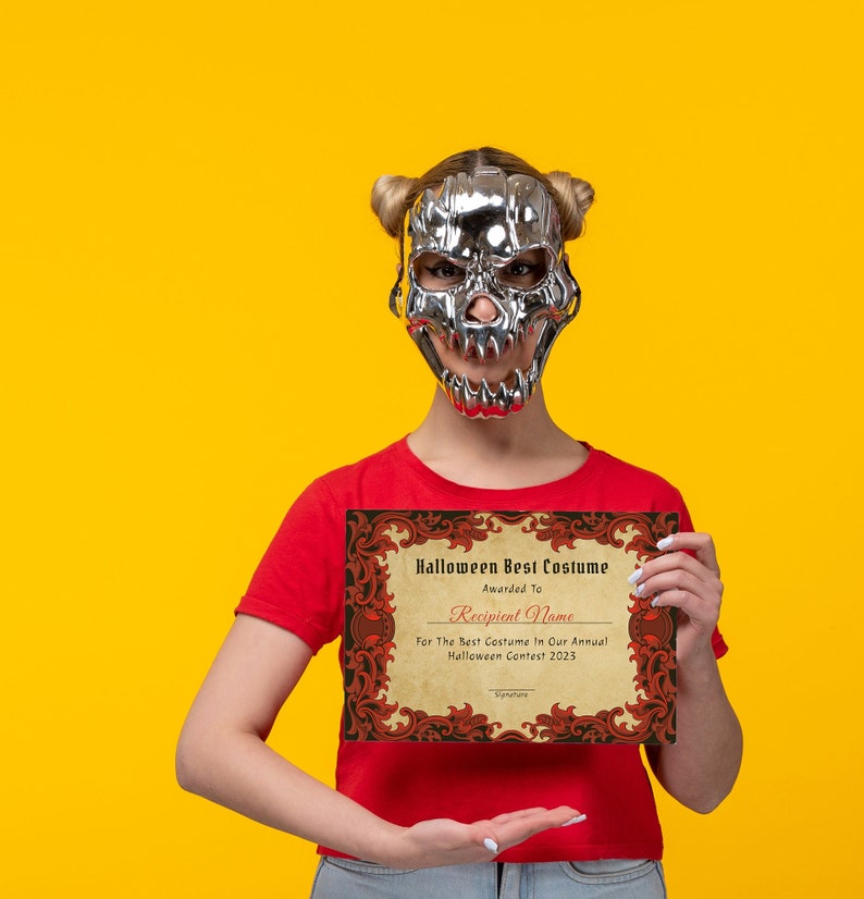 Editable Gothic Halloween Best Costume Certificate Template, Printable ...