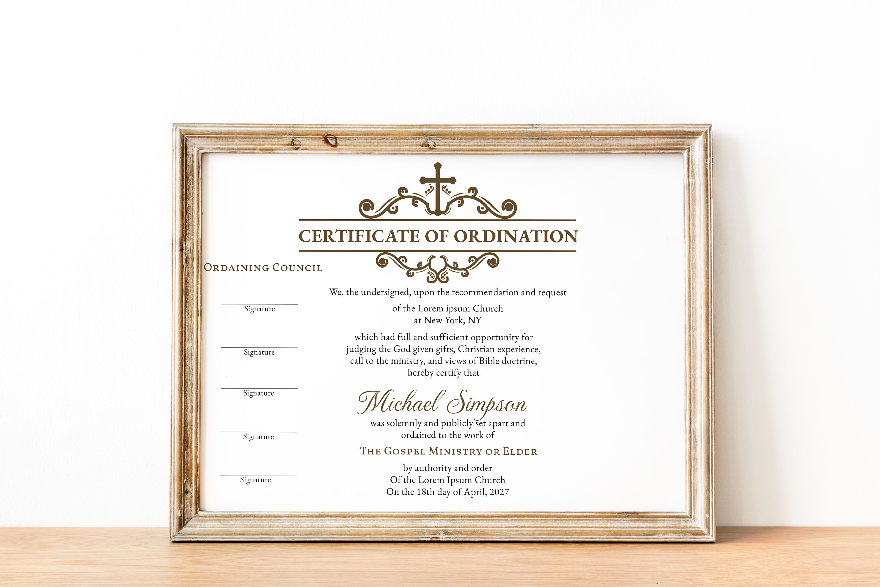 Editable Ordination Application Form Editable Ordination Certificate Template, Printable Certificate of ...