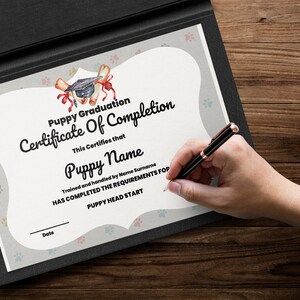 Printable Puppy Dog Graduation Certificate, Printable Congratulations ...