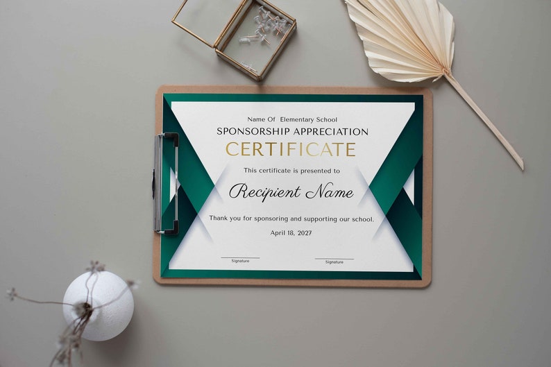Appreciation Certificate Template, Certificate for School Sponsorship, EDITABLE Certificate of Appreciation for Sponsorship, Gift Certificat image 4