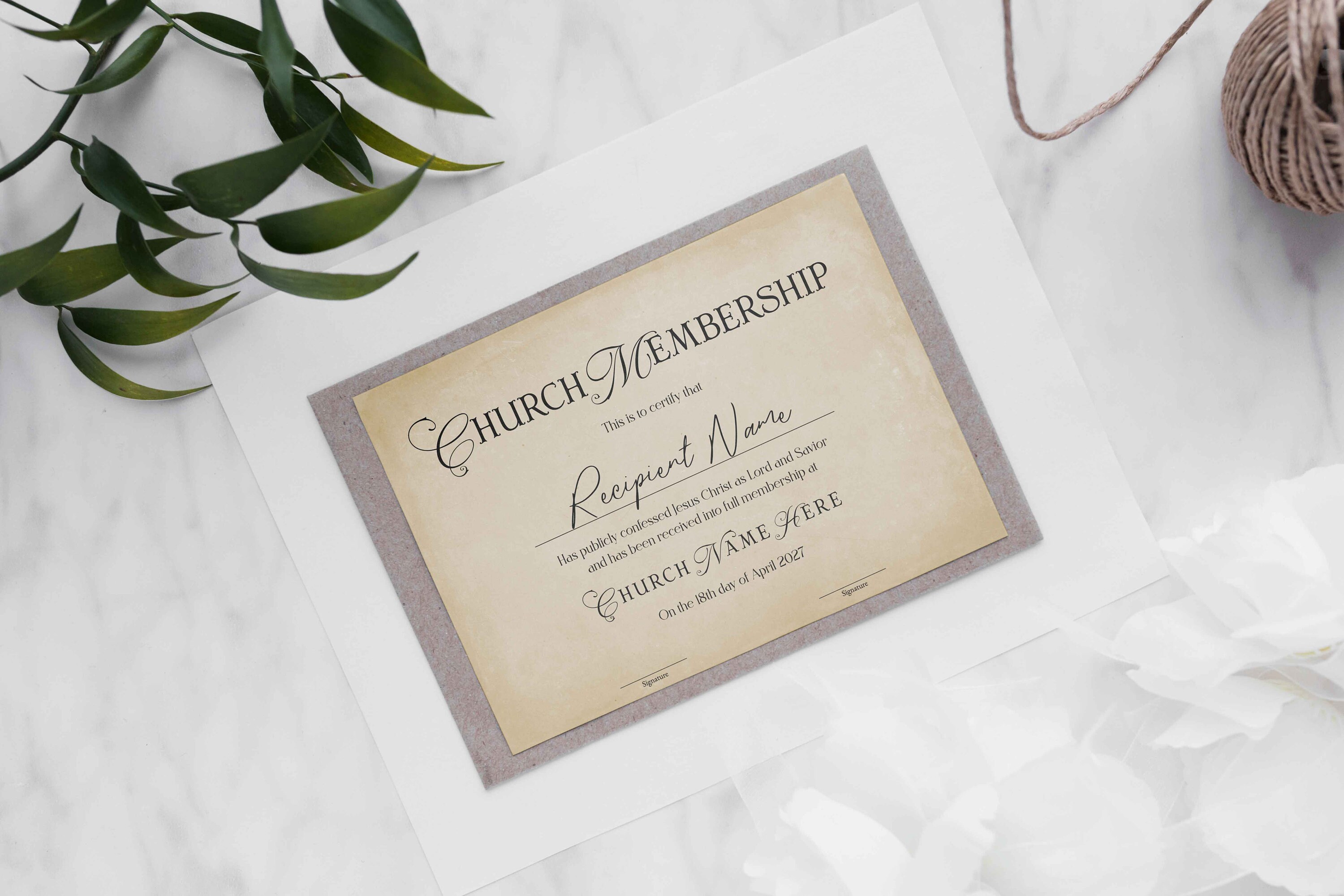 Editable Church Membership Certificate Template, Editable Printable Certificate of Membership ...