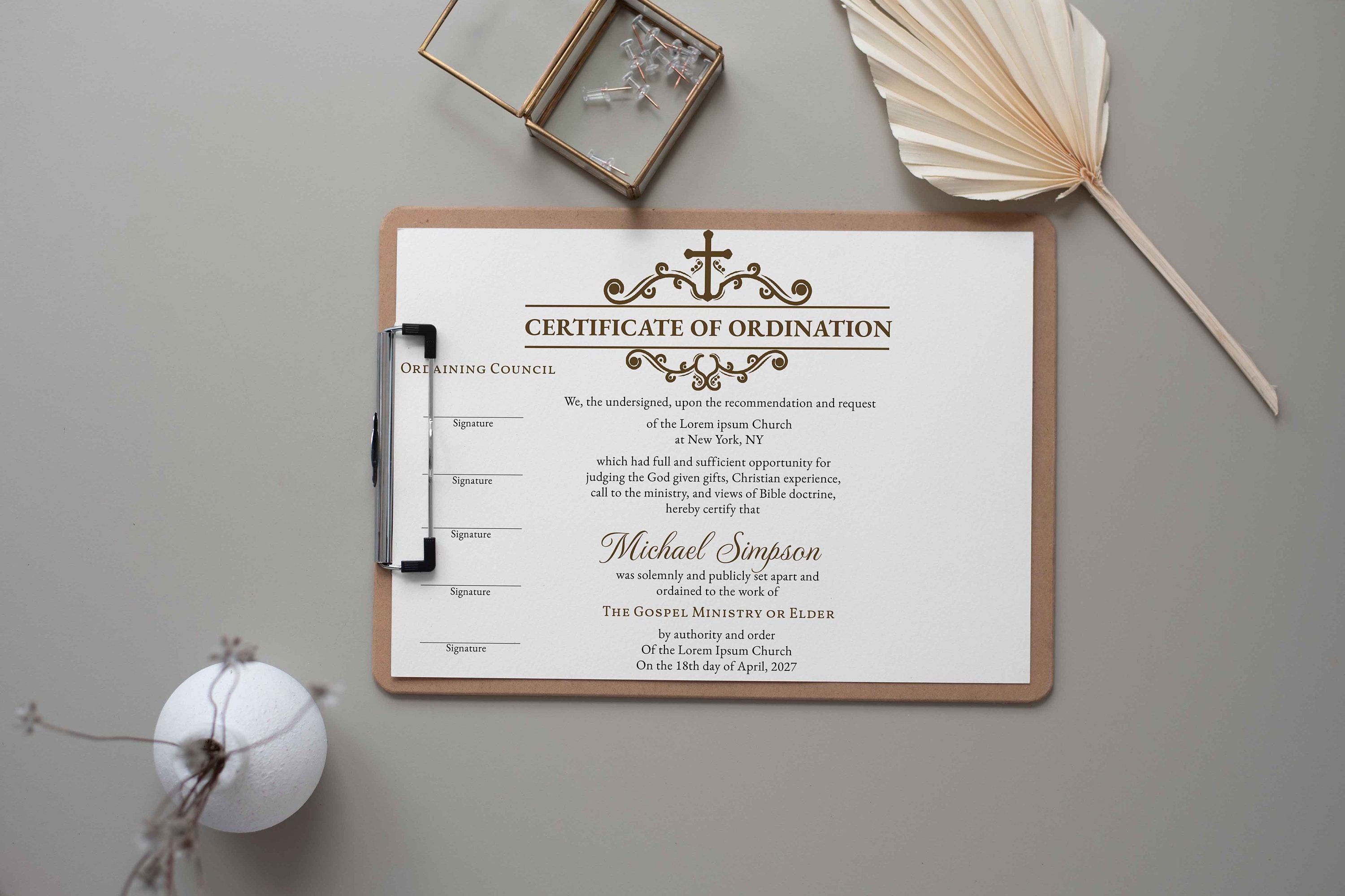 Editable Ordination Application Form Editable Ordination Certificate Template, Printable Certificate of ...
