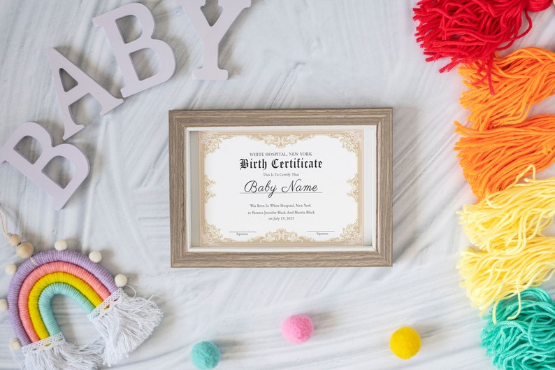 Birth Certificate Template, Printable Certificate of Birth, Maternity ...