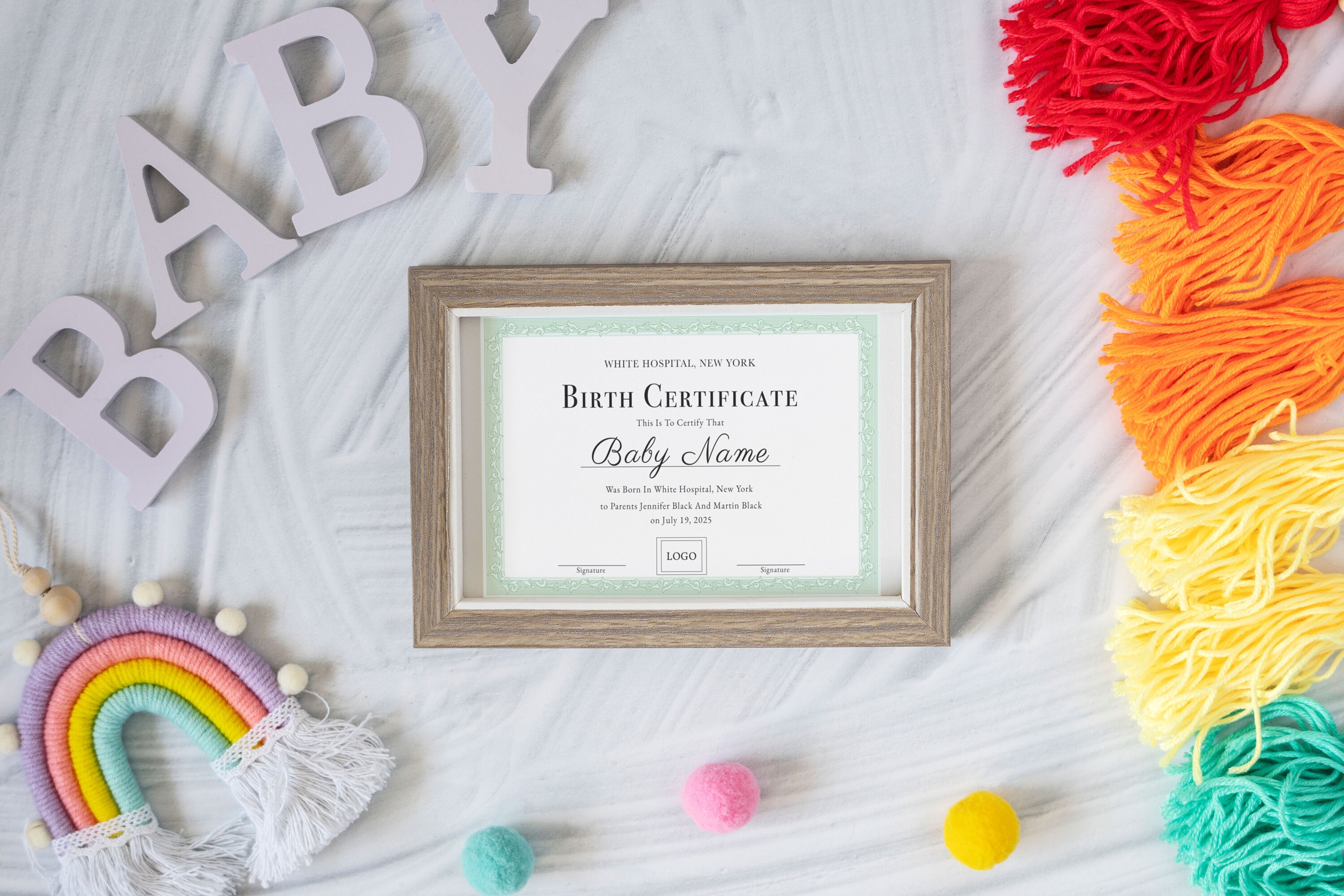 Birth Certificate Template, Printable Certificate of Birth, Maternity ...