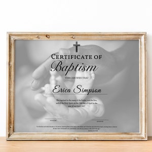Certificado de bautismo editable, certificado de bautismo religioso, plantilla de certificado de bautismo, certificado de bautismo imprimible, certificado de bricolaje