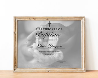 Editable Certificate Of Baptism,Religious Baptism certificate, Baptism Certificate Template, Printable Baptism Certificate, DIY Certificate