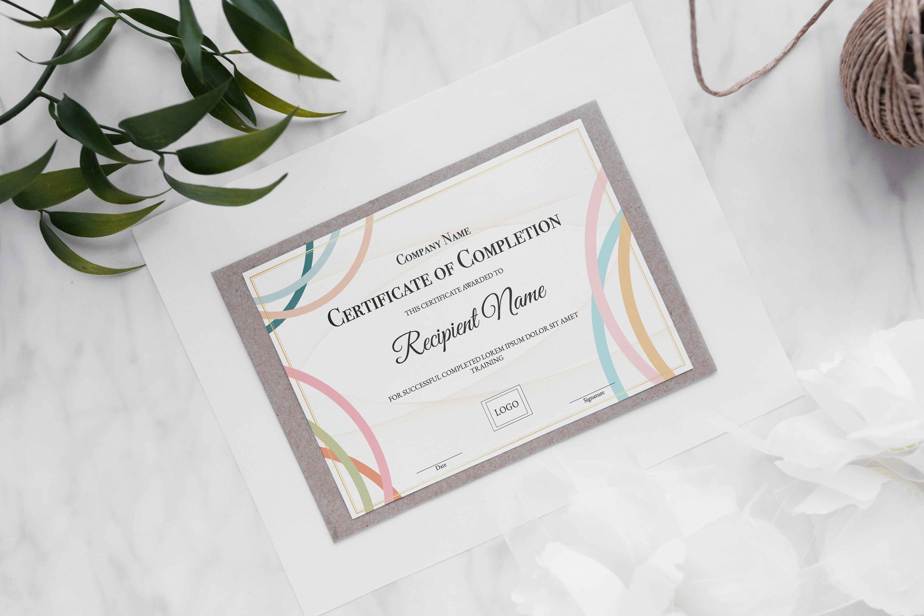 Editable Course Completion Ribbon Editable Certificate of Completion, Course Certificate of Completion ...