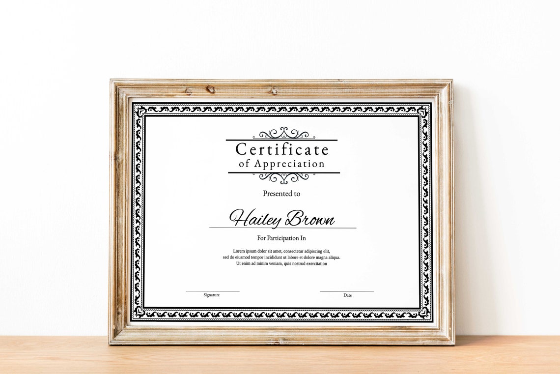 Editable Certificate of Appreciation, Printable Appreciation ...