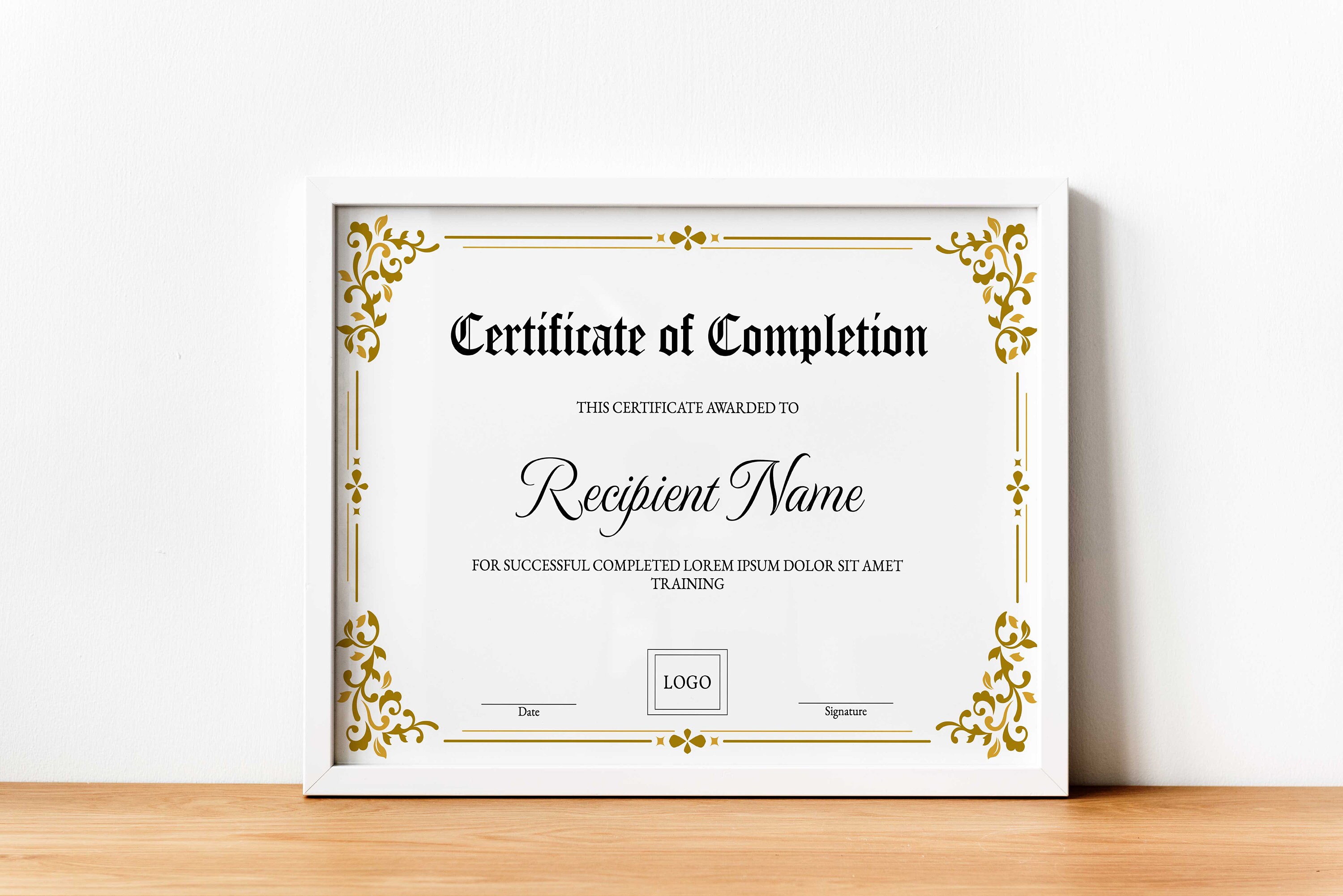 Editable Certificate of Completion Template, Printable Completion ...