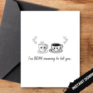 Tarjeta de San Valentín Punny, tarjeta de aniversario, cumpleaños de tarjeta imprimible, juegos de palabras de café, tarjeta para él/ella, tarjetas de amor, tarjeta divertida, te amo un café con leche