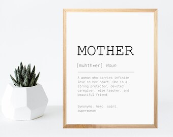 Funny Mom Definition Print, Definition Poster, Mother's Day Gift, Instant Download Home Decor, Gift for New Mother, Definition Print