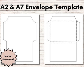 DIY Envelope, Printable Envelope Template, A2 Envelope Template, A7 Envelope Template, Digital Download, PDF